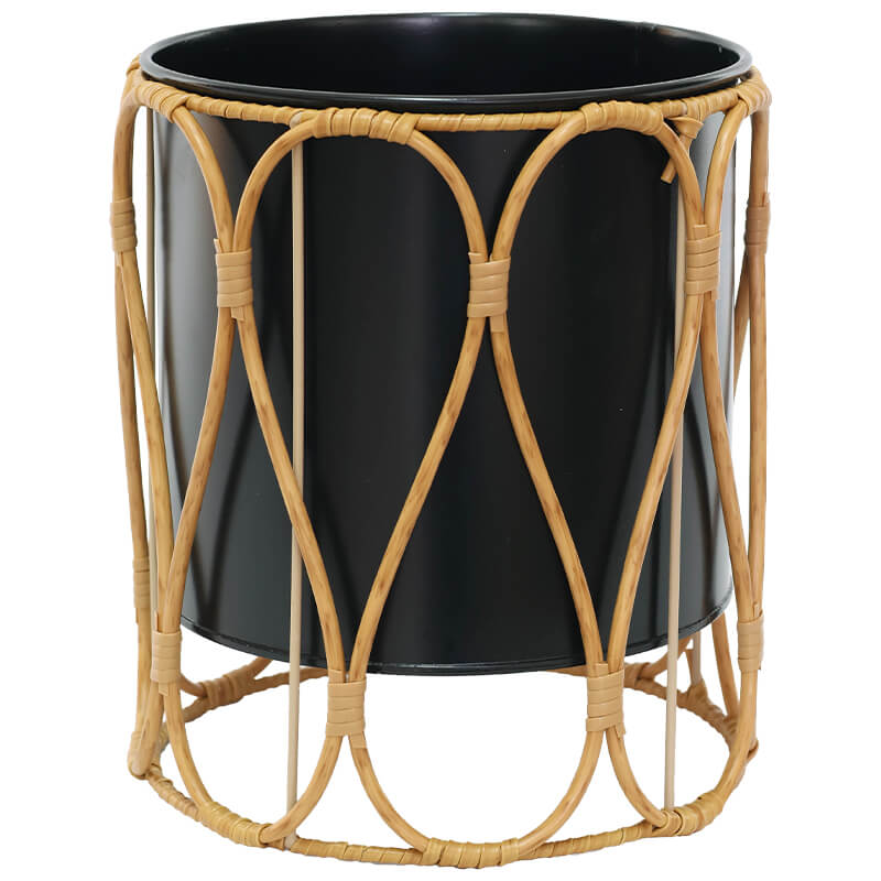 Maya Black Flower Pot