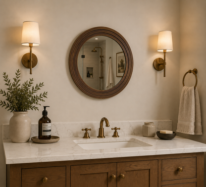 Brown Wooden Frame Mirror