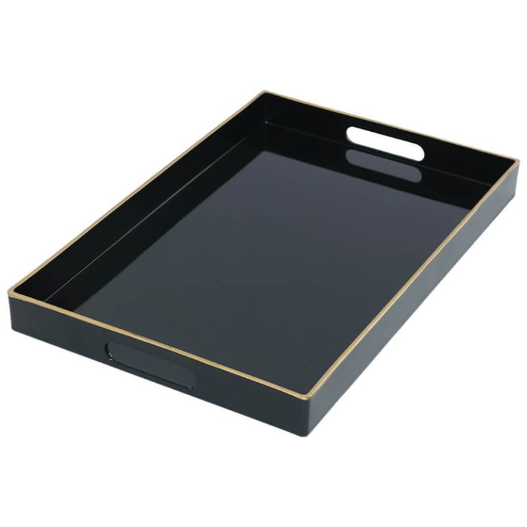 Black/Gold Rect Tray