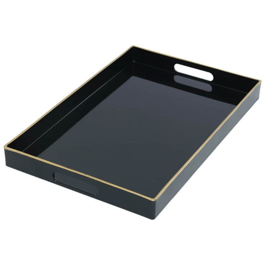 Black/Gold Rect Tray