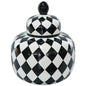 Black/White Check Jar/Lid