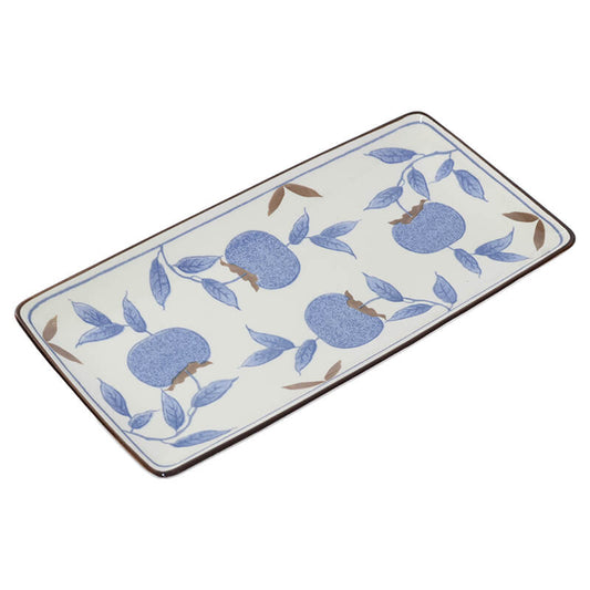 Blue Fruit Rect Plate