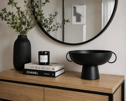 Black FTD Handled Vase
