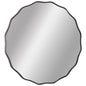 Round Scalloped Black Mirror